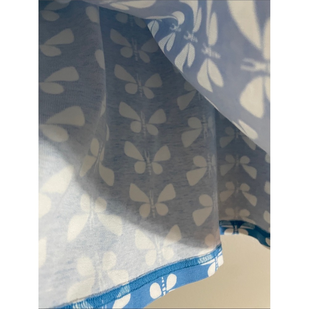 Hanna Andersson Dress Cotton Butterfly Print 130 Blue Short Sleeve Kids - Picture 6 of 8